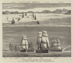La flotta britannica nei Dardanelli da William Edward Atkins